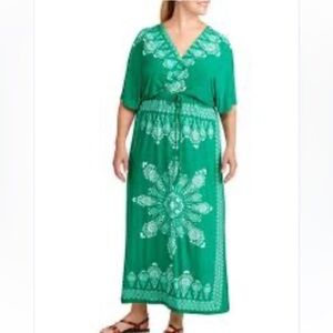 NWT Just Love Green V-Neck Wrap Maxi Dress Size 2X